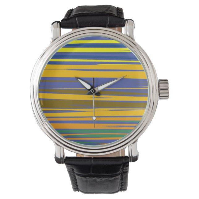 Abstracte kleurrijke strips horloge (Voorkant)