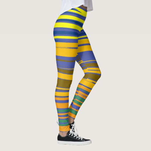 Abstracte kleurrijke strips leggings (Rechts)