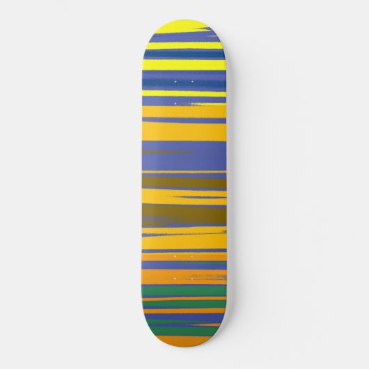 Abstracte kleurrijke strips persoonlijk skateboard (Voorkant)