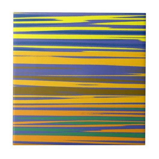 Abstracte kleurrijke strips tegeltje (Voorkant)