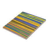 Abstracte kleurrijke strips tegeltje (Zijkant)