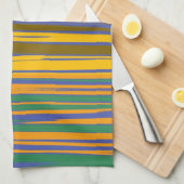 Abstracte kleurrijke strips theedoek (Quarter Fold)