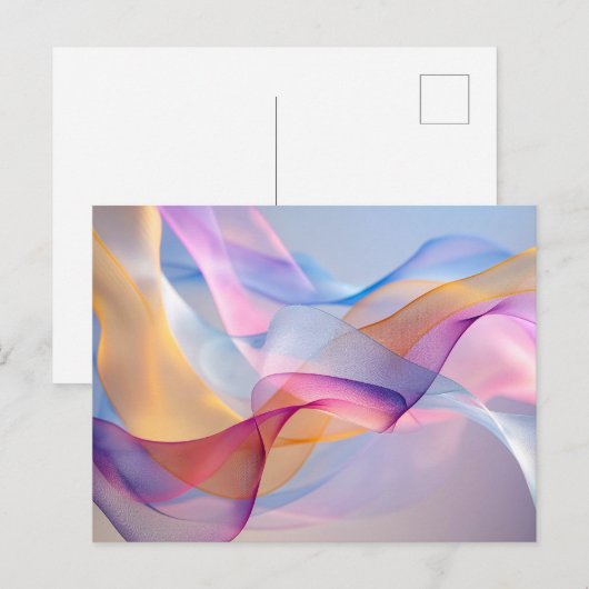 Abstracte Kleurrijke Stromende Lint Briefkaart (Voorkant / Achterkant)