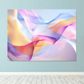 Abstracte Kleurrijke Stromende Lint Canvas Afdruk (Insitu (Houten vloer))