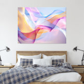 Abstracte Kleurrijke Stromende Lint Canvas Afdruk (Insitu (Slaapkamer))
