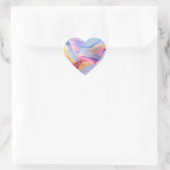 Abstracte Kleurrijke Stromende Lint Hart Sticker (Tas)