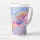 Abstracte Kleurrijke Stromende Lint Latte Mok (Rechterhoek)
