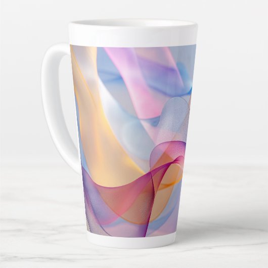 Abstracte Kleurrijke Stromende Lint Latte Mok (Linkerhoek)