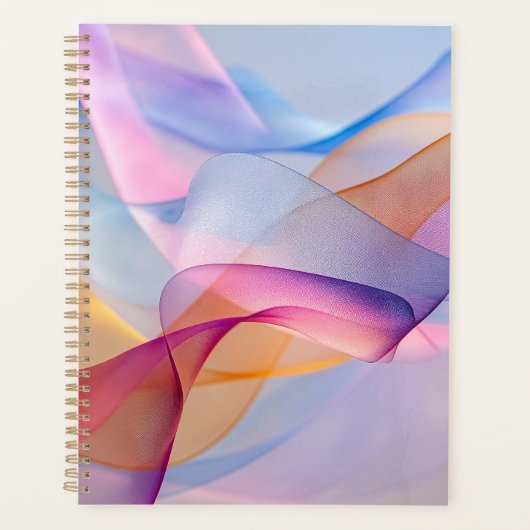 Abstracte Kleurrijke Stromende Lint Planner (Voorkant)