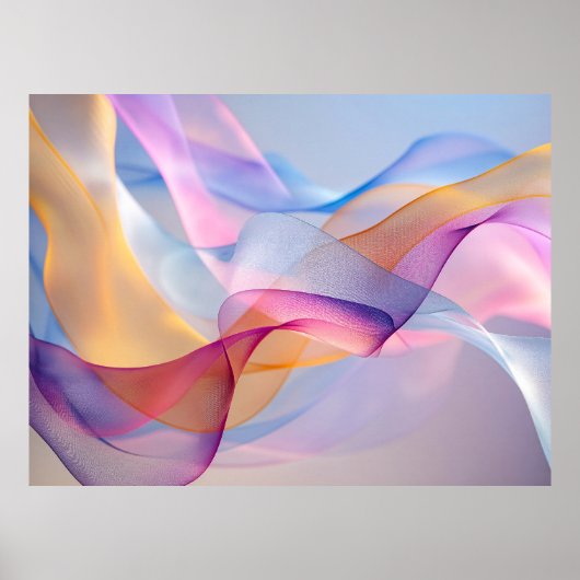 Abstracte Kleurrijke Stromende Lint Poster (Voorkant)