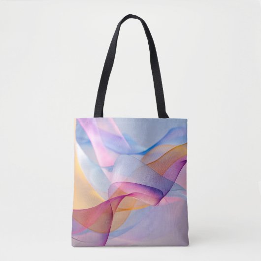 Abstracte Kleurrijke Stromende Lint Tote Bag (Voorkant)