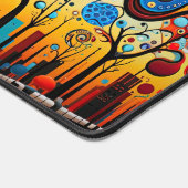 Abstracte Kleurrijke Swirl Tree Landscape Natuur Bureaumat (Hoek)