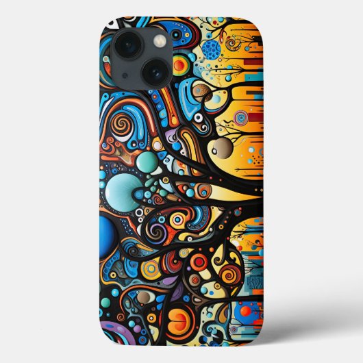 Abstracte Kleurrijke Swirl Tree Landscape Natuur Case-Mate iPhone Case (Achterkant)