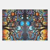 Abstracte Kleurrijke Swirl Tree Landscape Natuur Inpakpapier Vel (Voorkant 2)