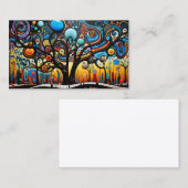 Abstracte Kleurrijke Swirl Tree Landscape Natuur Visitekaartje (Voorkant / Achterkant)