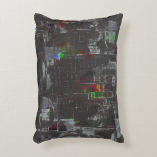 Abstracte kleurrijke tekening in donkere nacht ond accent kussen