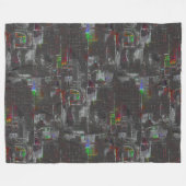 Abstracte kleurrijke tekening in donkere nacht ond fleece deken (Voorkant (Horizontaal))