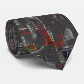 Abstracte kleurrijke tekening in donkere nacht ond stropdas (Opgerold)