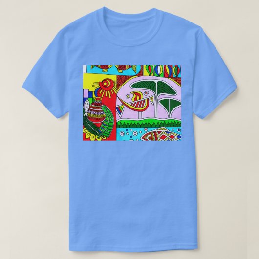 Abstracte kleurrijke tekening t-shirt (Design voorkant)