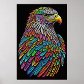 Abstracte Kleurrijke Tekening van Een Adelaar 2:3 Poster (Voorkant)