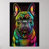 Abstracte Kleurrijke Tekening van Een Franse Bulld Poster (Voorkant)