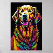 Abstracte Kleurrijke Tekening van Een Hond 2:3 Poster (Voorkant)