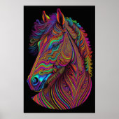 Abstracte kleurrijke tekening van een paard 2:3 II Poster (Voorkant)