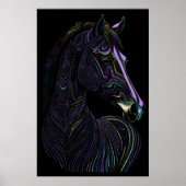 Abstracte Kleurrijke Tekening van een Paard 2:3 Pa Poster (Voorkant)