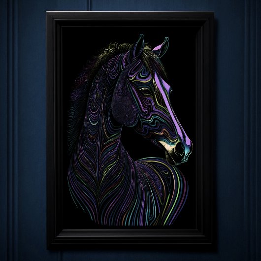 Abstracte Kleurrijke Tekening van een Paard 2:3 Pa Poster