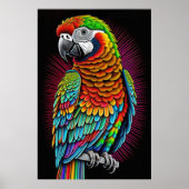 Abstracte kleurrijke tekening van een papegaai 2:3 poster (Voorkant)
