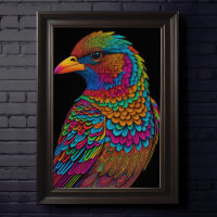 Abstracte kleurrijke tekening van een vogel 2:3 II