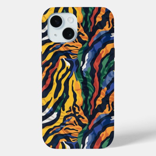 Abstracte kleurrijke tijgerstrepen Case-Mate iPhone case (Achterkant)