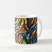 Abstracte kleurrijke tijgerstrepen koffiemok (Voorkant rechts)