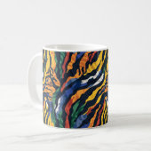 Abstracte kleurrijke tijgerstrepen koffiemok (Voorkant links)
