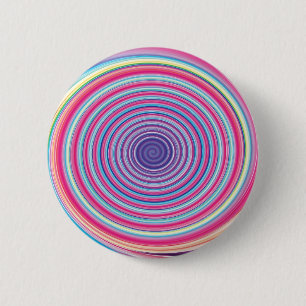 Abstracte Kleurrijke TOLLENDE SPIRAALVORMIGE Ronde Button 5,7 Cm