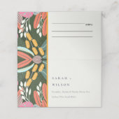 Abstracte, kleurrijke tropische botanische bruilof plaatskaartje (Buitenkant ongevouwen)
