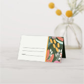 Abstracte, kleurrijke tropische botanische bruilof plaatskaartje (Achterkant)