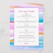 Abstracte kleurrijke tropische lijnen event custom menu (Voorkant)