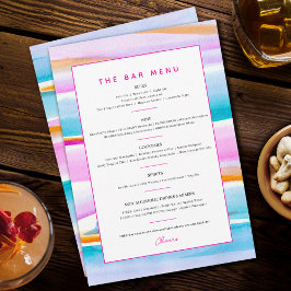 Abstracte kleurrijke tropische lijnen event custom menu