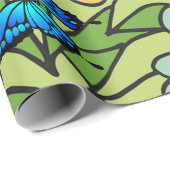 Abstracte Kleurrijke Tuinbloemen en Vlinders Cadeaupapier (Rol Hoek)