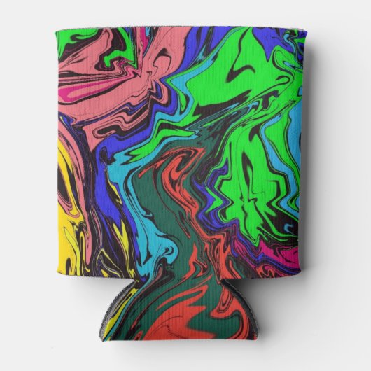 Abstracte kleurrijke tweekleurig / fijngemaakt / blikjeskoeler (Voorkant)