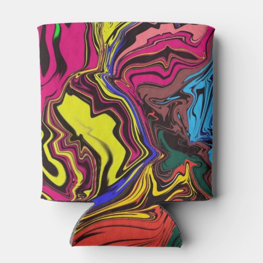 Abstracte kleurrijke tweekleurig / fijngemaakt / blikjeskoeler (Achterkant)