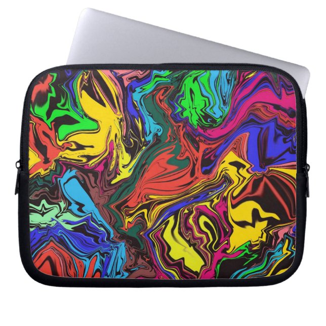 Abstracte kleurrijke tweekleurig / fijngemaakt / laptop sleeve (Voorkant)