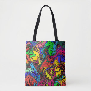 Abstracte kleurrijke tweekleurig / fijngemaakt / tote bag
