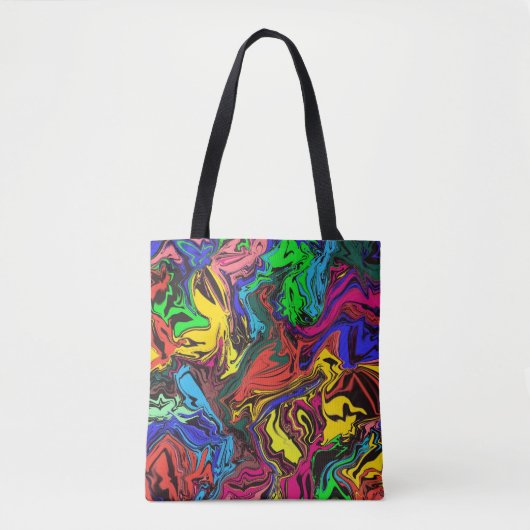 Abstracte kleurrijke tweekleurig / fijngemaakt / tote bag (Voorkant)