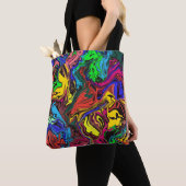 Abstracte kleurrijke tweekleurig / fijngemaakt / tote bag (Dichtbij)