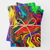 Abstracte kleurrijke tweekleurig / gespoeld / 3 fi inpakpapier vel (In situ)