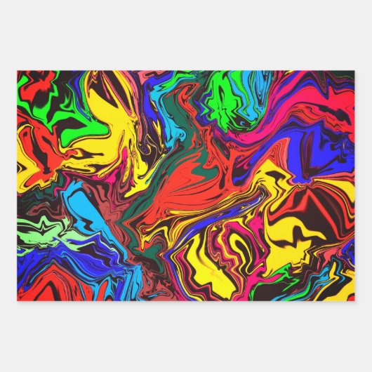 Abstracte kleurrijke tweekleurig / gespoeld / 3 fi inpakpapier vel (Voorkant)