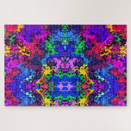 Abstracte kleurrijke tweekleurig / spiegelroer / M Legpuzzel (Horizontaal)