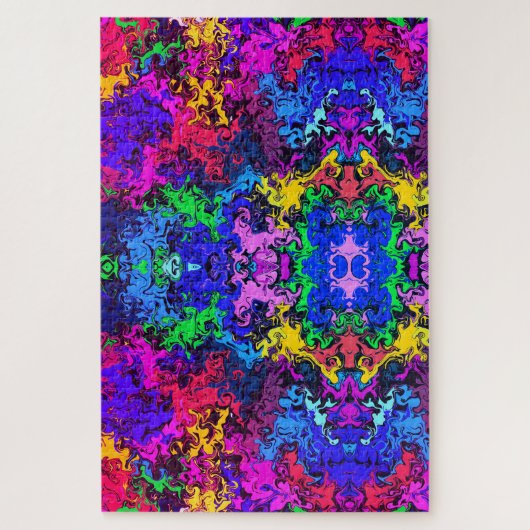 Abstracte kleurrijke tweekleurig / spiegelroer / M Legpuzzel (Verticaal)